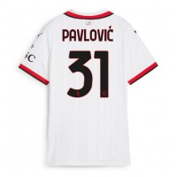 Maglie da calcio AC Milan Strahinja Pavlovic #31 Seconda Maglia Femminile 2024-25 Manica Corta